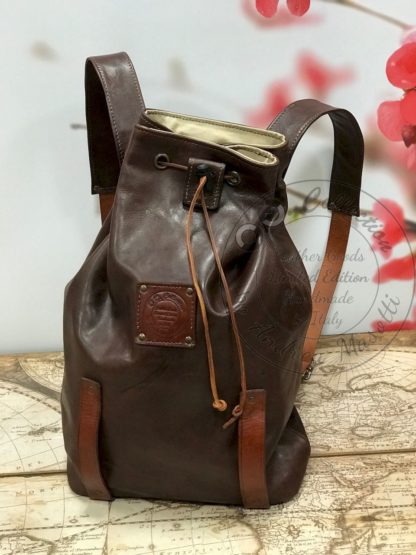 Zaino Backpack in pelle e cuoio fatto a mano di O.M. Collection by Andrea Masotti