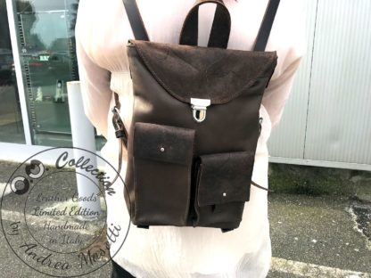 Zainetto backpack pelle e cuoio fatto a mano di O.M. Collection by Andrea Masotti
