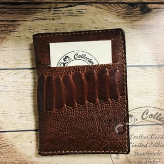 Porta carte di credito Credit card holder in pelle di struzzo fatto a mano di OM Collection by Andrea Masotti