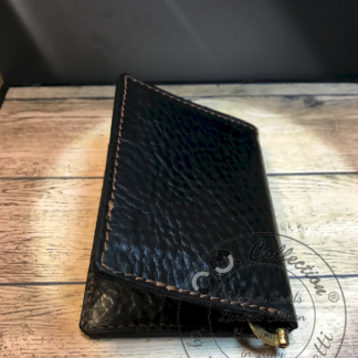 Porta carte di credito con fermasoldi Credit card holder with money clip in pelle e cuoio fatto a mano di OM Collection by Andrea Masotti