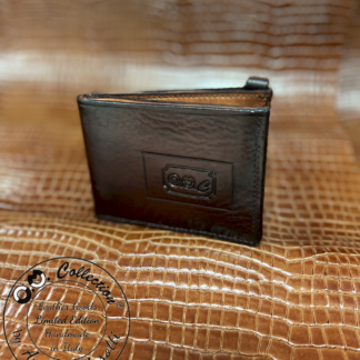 Portafoglio classico in cuoio e pelle colore brown di O.M. Collection by Andrea Masotti fatto a mano (PFANNADIAVSCPC02/1)